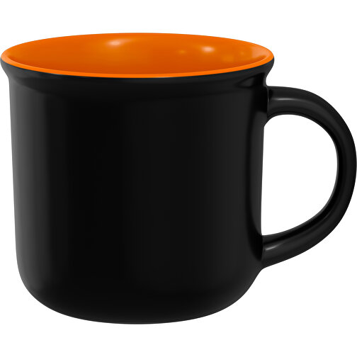 Camp Innen Farbig Außen Schwarz 320ml , schwarz / karottenorange, New Bone China Porzellan, 8,00cm x 12,00cm (Höhe x Breite), Bild 1