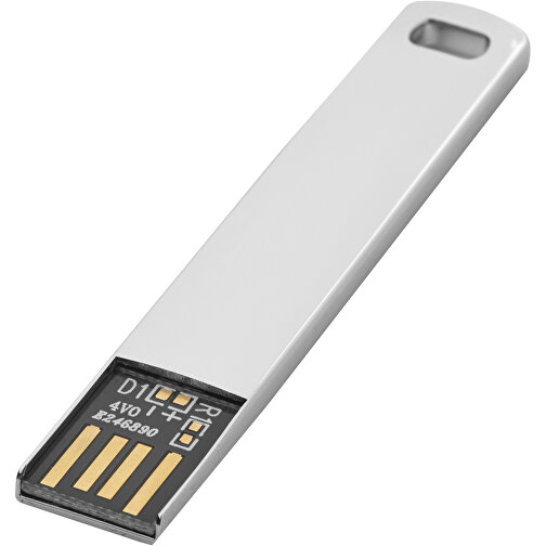 Metall Flach USB 2.0 , metal MB , 128 GB , Metall MB , 6,50cm x 1,20cm x 2,70cm (Länge x Höhe x Breite), Bild 1