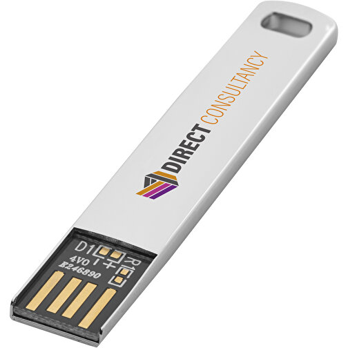 Metall Flach USB 2.0 , metal MB , 2 GB , Metall MB , 6,50cm x 1,20cm x 2,70cm (Länge x Höhe x Breite), Bild 2