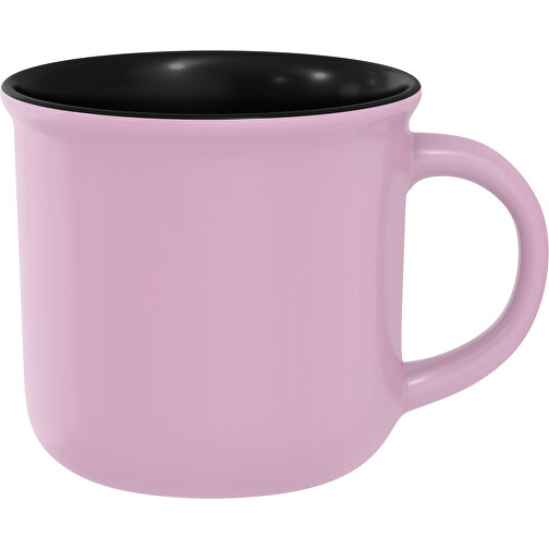 Camp Aussen Farbig Innen Schwarz 320ml , dunkelpink / schwarz, New Bone China Porzellan, 8,00cm x 12,00cm (Höhe x Breite), Bild 1