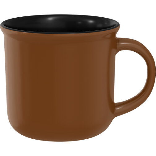 Camp Aussen Farbig Innen Schwarz 320ml , dunkelbraun / schwarz, New Bone China Porzellan, 8,00cm x 12,00cm (Höhe x Breite), Bild 1