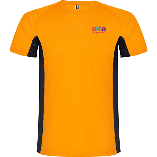 Shanghai Sport T-Shirt Für Kinder , fluor orange / schwarz, Mesh mit Cool Fit Finish 100% Polyester, 140 g/m2, Contrast fabric, Mesh mit Cool Fit Finish 100% Polyester, 140 g/m2, 12, , Bild 2