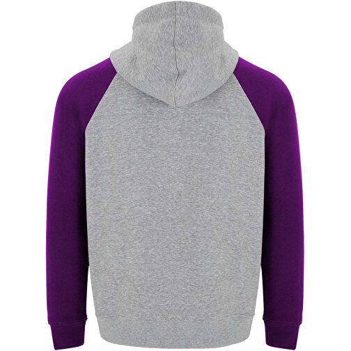 Badet Zweifarbiger Kapuzenpullover Für Kinder , heather grau / lila, Gebürsteter Sweatshirt Strick 50% Baumwolle, 50% Polyester, 280 g/m2, 9/10, , Bild 3