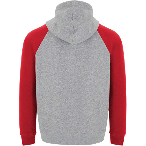 Badet Zweifarbiger Kapuzenpullover Für Kinder , heather grau / rot, Gebürsteter Sweatshirt Strick 50% Baumwolle, 50% Polyester, 280 g/m2, 5/6, , Bild 3