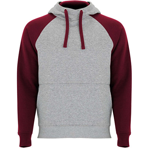 Badet Zweifarbiger Kapuzenpullover Für Kinder , heather grau / garnet, Gebürsteter Sweatshirt Strick 50% Baumwolle, 50% Polyester, 280 g/m2, 9/10, , Bild 1