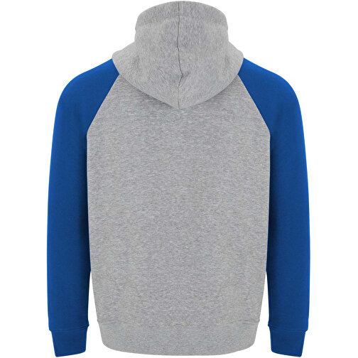 Badet Zweifarbiger Kapuzenpullover Für Kinder , heather grau / royalblau, Gebürsteter Sweatshirt Strick 50% Baumwolle, 50% Polyester, 280 g/m2, 11/12, , Bild 2