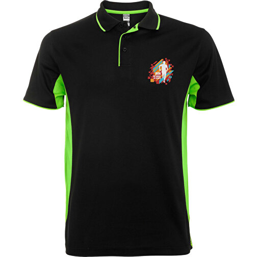 Montmelo Sport Poloshirt Unisex , schwarz / limone, Piqué Strick mit Cool Fit Finish 100% Polyester, 150 g/m2, 2XL, , Bild 2