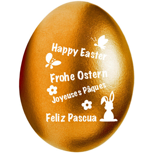 Happy Egg Frohe Ostern - Gold , gold, 5,70cm (Höhe), Bild 1