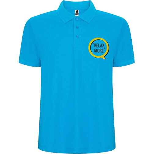 Pegaso Premium Poloshirt Für Herren , türkis, Piqué Strick 60% Baumwolle, 40% Polyester, 190 g/m2, 2XL, , Bild 2