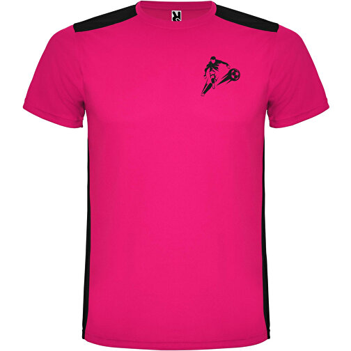 Detroit T-Shirt Unisex Aus Recyceltem Material , fuchsia / schwarz, Mesh mit Cool Fit Finish 100% Polyester, 130 g/m2, Contrast fabric, Mesh mit Cool Fit Finish 100% Polyester, 130 g/m2, L, , Bild 2