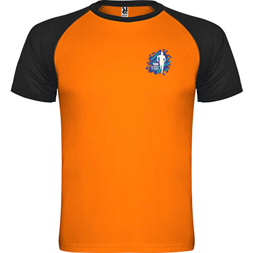 Indianapolis T-Shirt Unisex Aus Recyceltem Material , fluor orange / schwarz, Mesh mit Cool Fit Finish 100% Polyester, 140 g/m2, 3XL, , Bild 2