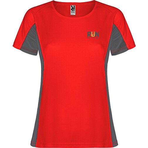 Shanghai Sport T-Shirt Für Damen , rot / dark lead, Mesh mit Cool Fit Finish 100% Polyester, 140 g/m2, Contrast fabric, Mesh mit Cool Fit Finish 100% Polyester, 140 g/m2, 2XL, , Bild 2