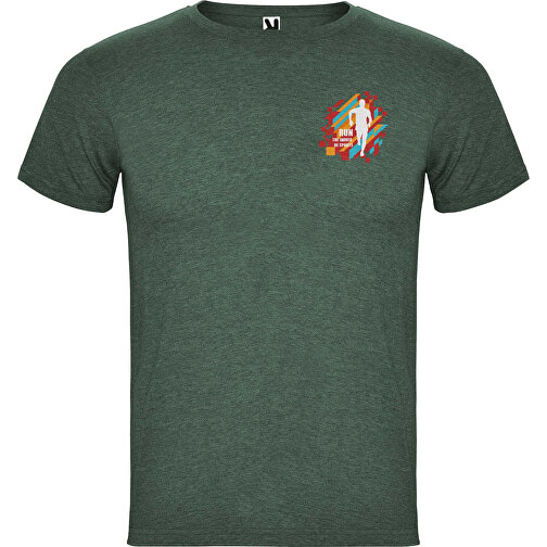 Fox T-Shirt Für Herren , heather bottle green, Single jersey Strick 65% Polyester, 35% Baumwolle, 150 g/m2, M, , Bild 2