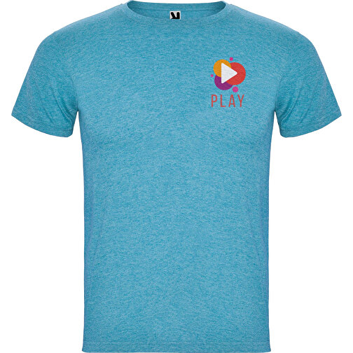 Fox T-Shirt Für Herren , heather turquoise, Single jersey Strick 65% Polyester, 35% Baumwolle, 150 g/m2, L, , Bild 2