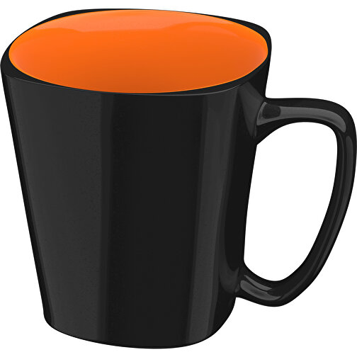 Rob Innen Farbig Aussen Schwarz 380ml , schwarz / karottenorange, New Bone China Porzellan, 10,00cm x 12,00cm (Höhe x Breite), Bild 1