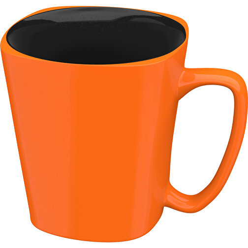 Rob Aussen Farbig Innen Schwarz 380ml , karottenorange / schwarz, New Bone China Porzellan, 10,00cm x 12,00cm (Höhe x Breite), Bild 1