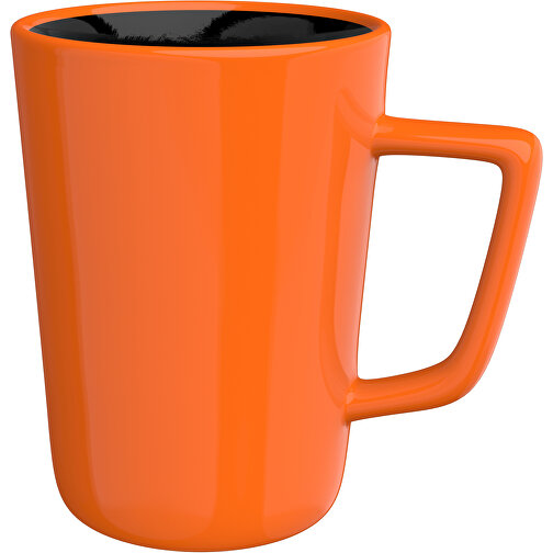 Taco Aussen Farbig Innen Schwarz 450ml , karottenorange / schwarz, New Bone China Porzellan, 12,00cm x 12,50cm (Höhe x Breite), Bild 1