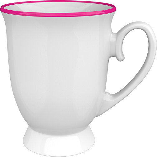 Anna Rand Farbig 320ml , weiss / pink, New Bone China Porzellan, 11,00cm x 12,00cm (Höhe x Breite), Bild 1