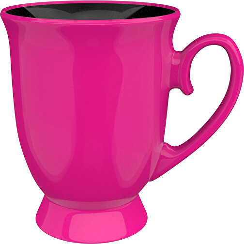 Anna Aussen Farbig Innen Schwarz 320ml , pink / schwarz, New Bone China Porzellan, 11,00cm x 12,00cm (Höhe x Breite), Bild 1