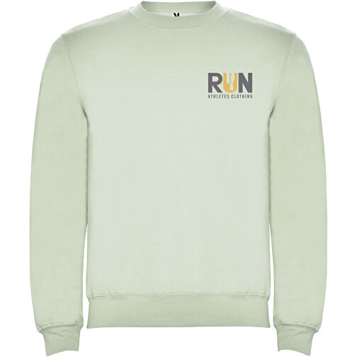 Clasica Sweatshirt Mit Rundhalsausschnitt Unisex , Mist Green, Strick 50% Baumwolle, 50% Polyester, 280 g/m2, S, , Bild 2