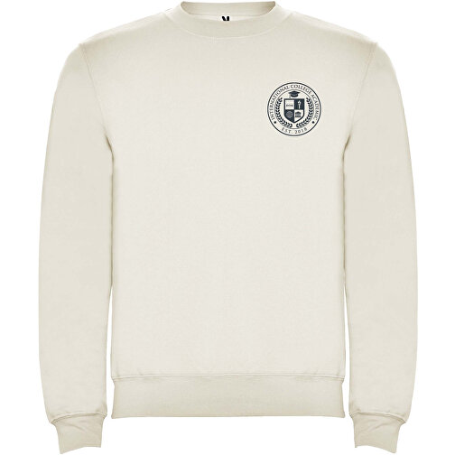 Clasica Sweatshirt Mit Rundhalsausschnitt Unisex , Vintage White, Strick 50% Baumwolle, 50% Polyester, 280 g/m2, M, , Bild 2