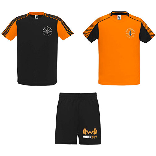 Juve Sport-Set Unisex , orange / schwarz, 100% Polyester, 140 g/m2, XL, , Bild 2