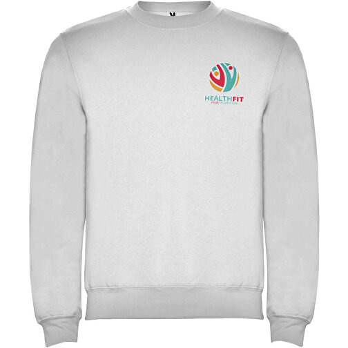 Clasica Sweatshirt Mit Rundhalsausschnitt Unisex , Ash white melange, Strick 50% Baumwolle, 50% Polyester, 280 g/m2, XS, , Bild 2