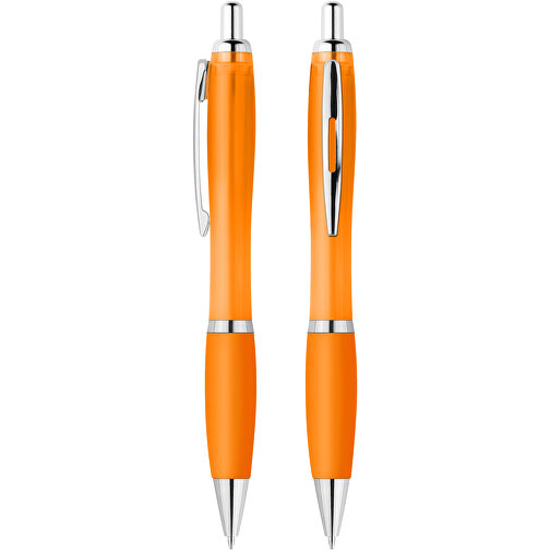 Druckkugelschreiber 'Alpha' , orange-transparent, ABS, 14,10cm (Länge), Bild 1