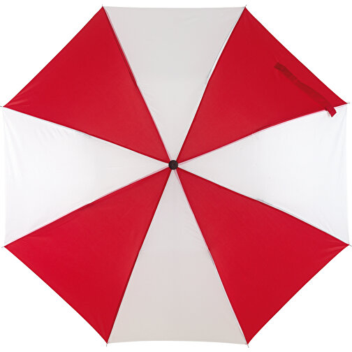 Taschenschirm REGULAR , rot, weiß, Metall / Polyester, , Bild 2
