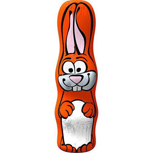 MAXI-Schoko-Osterhase , weiss / orange, 4,50cm x 15,00cm (Länge x Breite), Bild 1