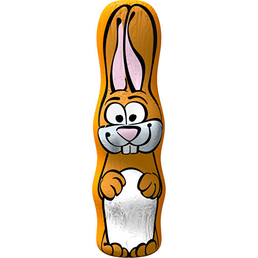 MAXI-Schoko-Osterhase , weiss / kürbisorange, 4,50cm x 15,00cm (Länge x Breite), Bild 1