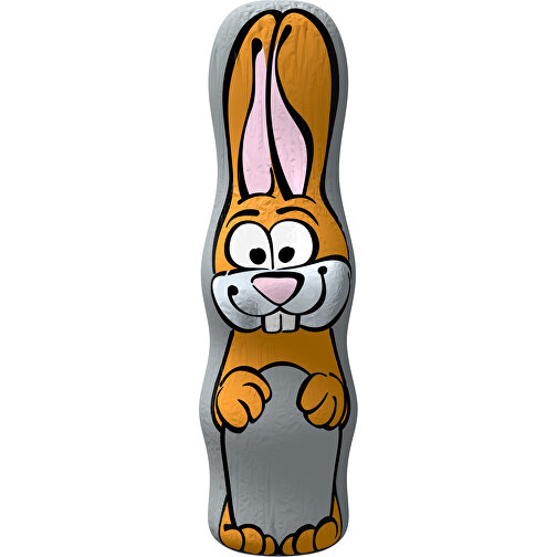 MAXI-Schoko-Osterhase , silber, 4,50cm x 15,00cm (Länge x Breite), Bild 1