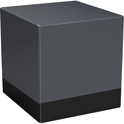 Taschentücher-Box 'Real Cube 100' , dunkelgrau / schwarz, Karton Simcote, GC2 300g/m2 0,55 micron, 11,50cm x 11,50cm x 11,50cm (Länge x Höhe x Breite), Bild 1