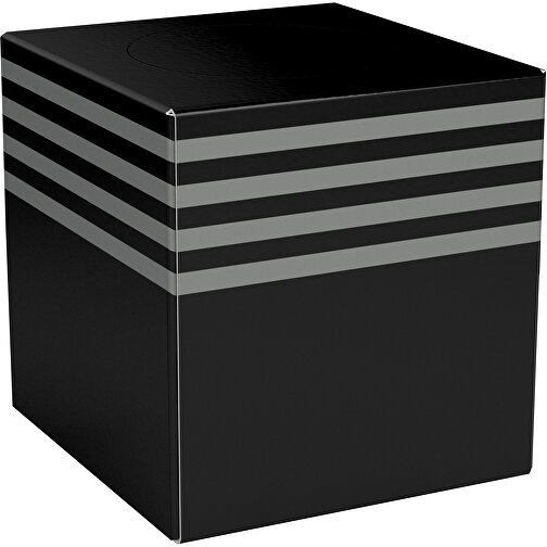 Taschentücher-Box 'Real Cube 100' , schwarz / grau, Karton Simcote, GC2 300g/m2 0,55 micron, 11,50cm x 11,50cm x 11,50cm (Länge x Höhe x Breite), Bild 1