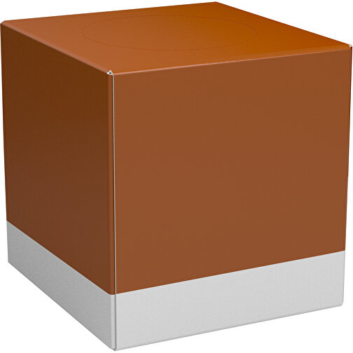 Taschentücher-Box 'Real Cube 100' , braun / weiß, Karton Simcote, GC2 300g/m2 0,55 micron, 11,50cm x 11,50cm x 11,50cm (Länge x Höhe x Breite), Bild 1