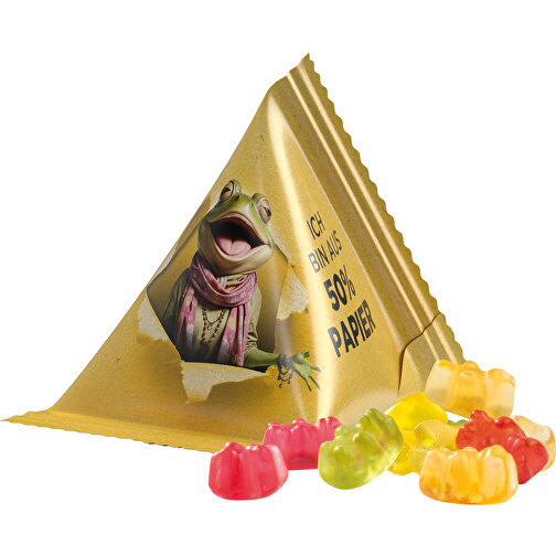 Tetraeder 15g, Fruchtgummi Standardformen , Trolli, Folie mit ca. 50% Papieranteil, weiss, 7,00cm x 6,50cm (Höhe x Breite), Bild 1