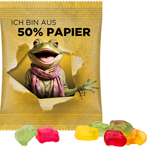 Minitüte 15g, Fruchtgummi Standardformen , Trolli, Papierfolie, 8,40cm x 7,00cm (Höhe x Breite), Bild 1