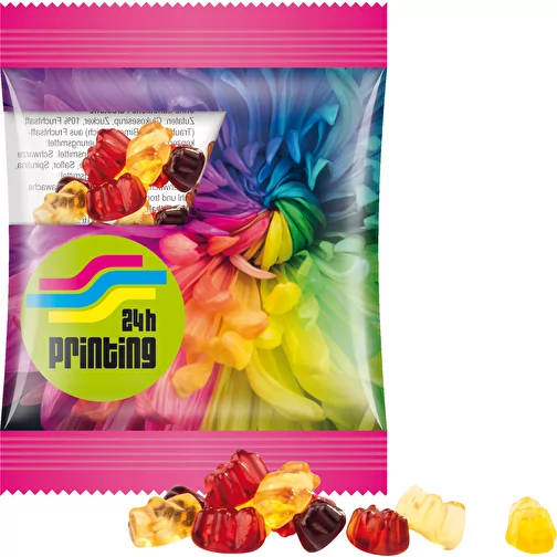 Mini-sachet, oursons gélifiés aux fruits Trolli, mélange multicolore, 30% de jus de fruits qualité e, Image 1