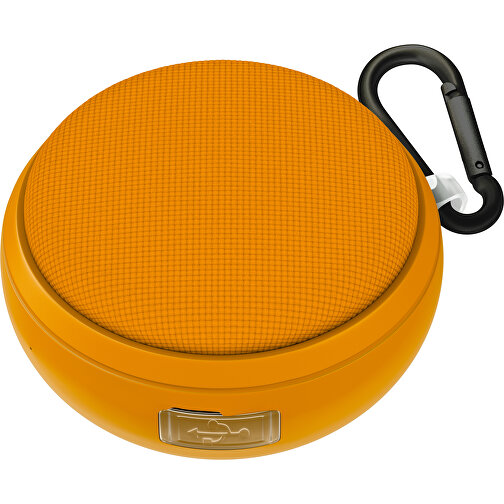 Wasserdichter Bluetooth Outdoor-Lautsprecher Splashtune , kürbisorange, gummiertes Kunststoff, 10,00cm x 4,40cm x 9,50cm (Länge x Höhe x Breite), Bild 1