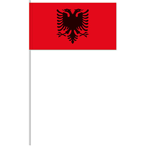 Dekofahne 'Albanien' , Offsetpapier 80g/qm, 12,00cm x 40,00cm x 24,00cm (Länge x Höhe x Breite), Bild 1