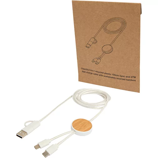 Câble 5 en 1 Chechia en plastique recyclé de 150 cm pour la synchronisation des données et la ch, Image 1