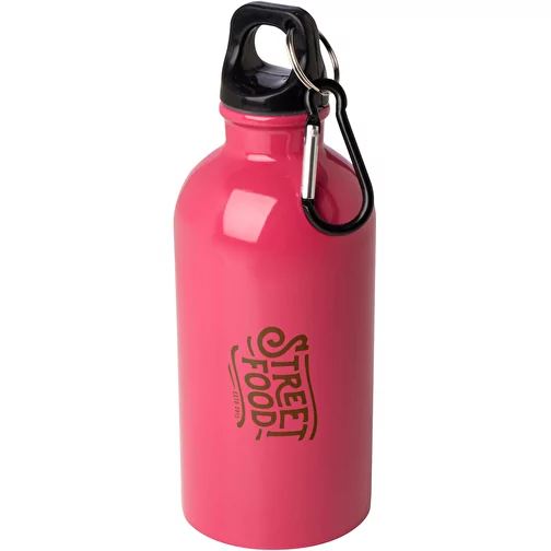 Gourde en acier inoxydable à simple paroi Oregon 400 ml certifiée RCS, avec mousqueton, Image 2