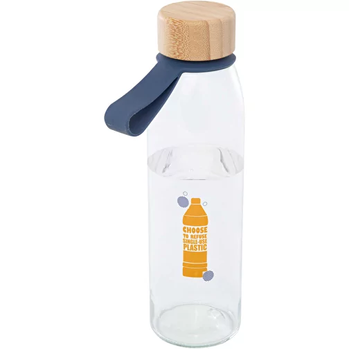 Bouteille en verre Porto 500 ml avec poignée en silicone et couvercle en bambou, Image 2