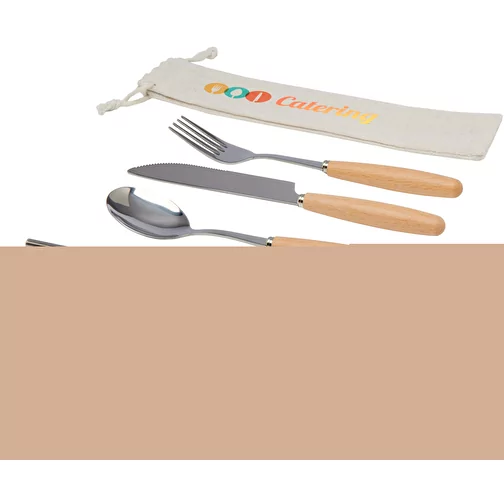 Root Set de 5 couverts en acier inoxydable et bois de hêtre, Image 2