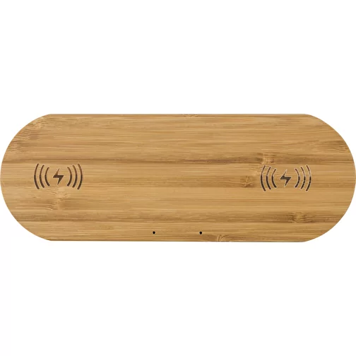 Caricatore wireless doppia posizione in bamboo Tatum, Immagine 2