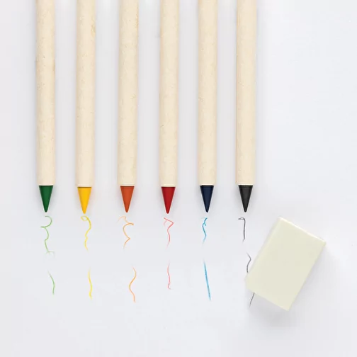 Micki GRS Set de 6 crayons de couleur Infinity avec bloc-notes, blanc, Image 3