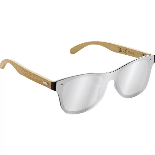 Prism Lunettes de soleil en plastique RCS rec. avec branches en bambou, marron, Image 1