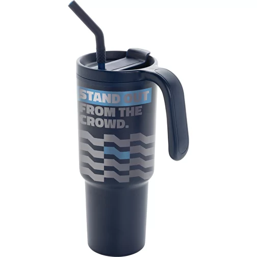 Graphic 360 Gobelet en acier recyclé certifié RCS. Acier, 900ml, bleu marine, Image 11