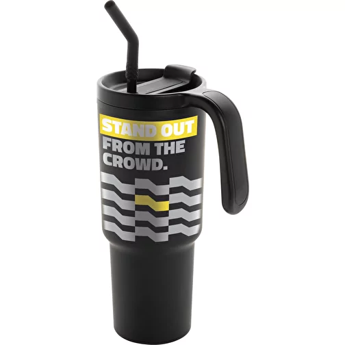 Graphic 360 Gobelet en acier recyclé certifié RCS. Acier, 900ml, noir, Image 11