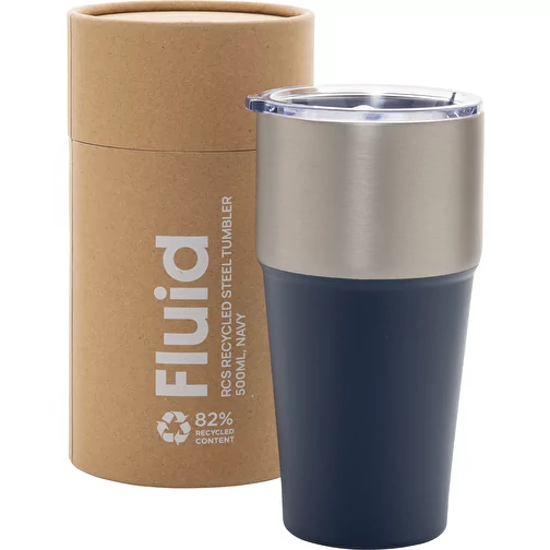 Gobelet Fluid en acier recyclé certifié RCS, 500ml, bleu marine, Image 10